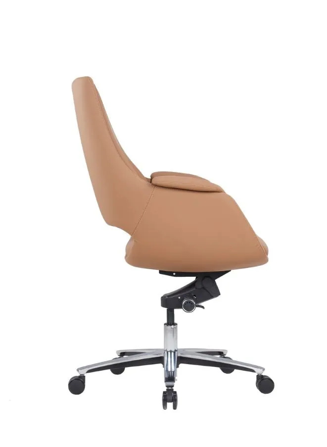 Premium PU Leather Office Chair with Four-Position Tilting Mechanism, Aluminum Base, and 85#4 Black Gaslift