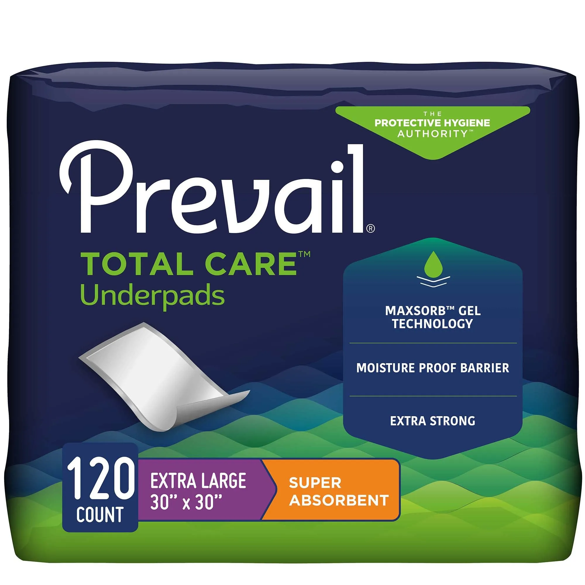 Prevail® Total Care™ Super Absorbent Polymer Underpad, 30 x 30 Inch