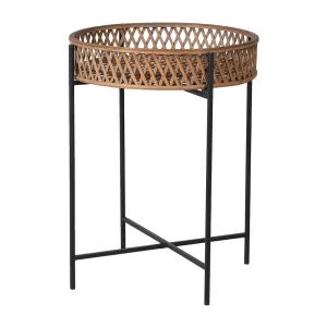 Rattan Round Tray Side Table