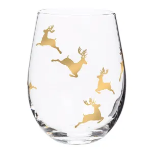 Reindeer Stemless Wine Glass