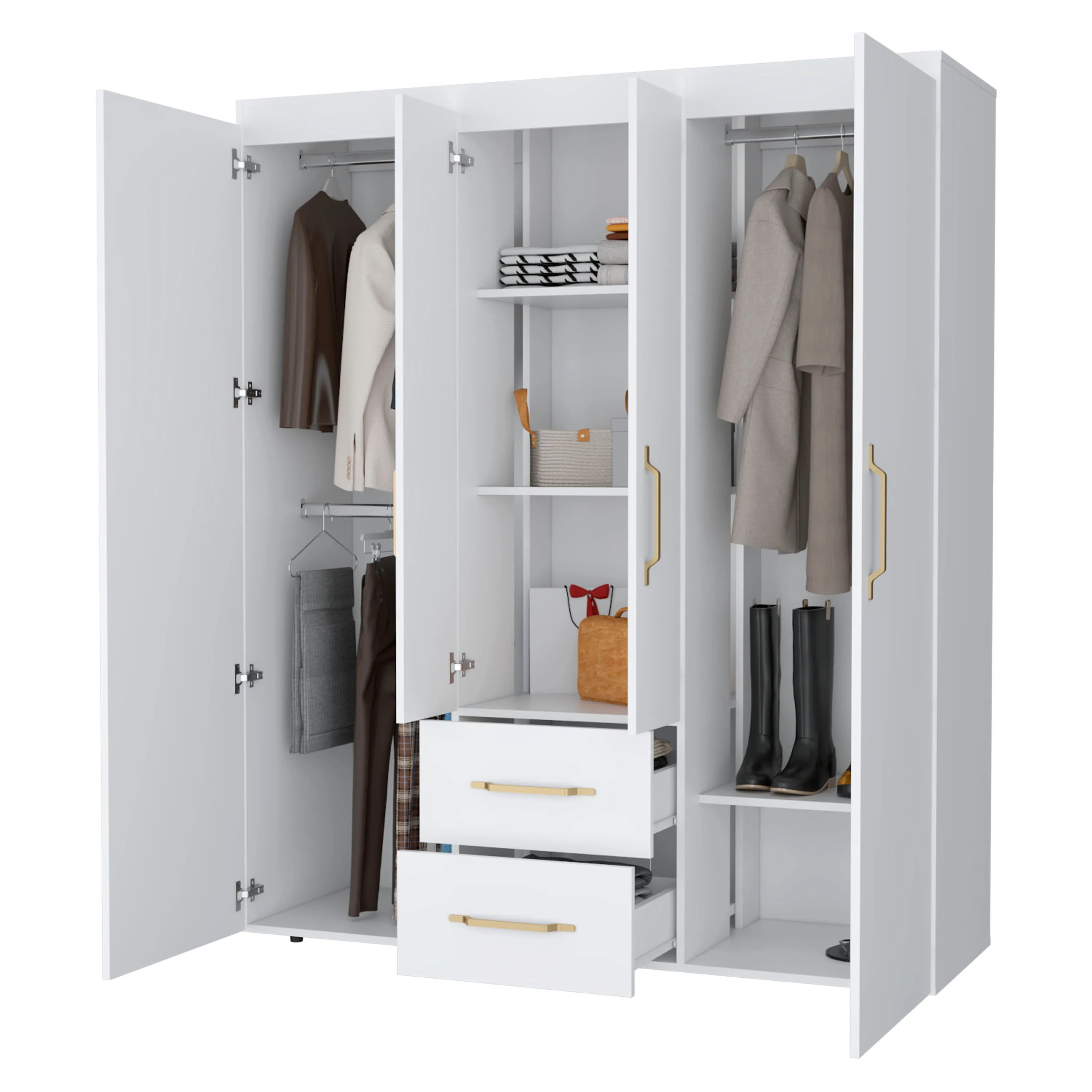 Riley All-In-One 2-Door Armoire White