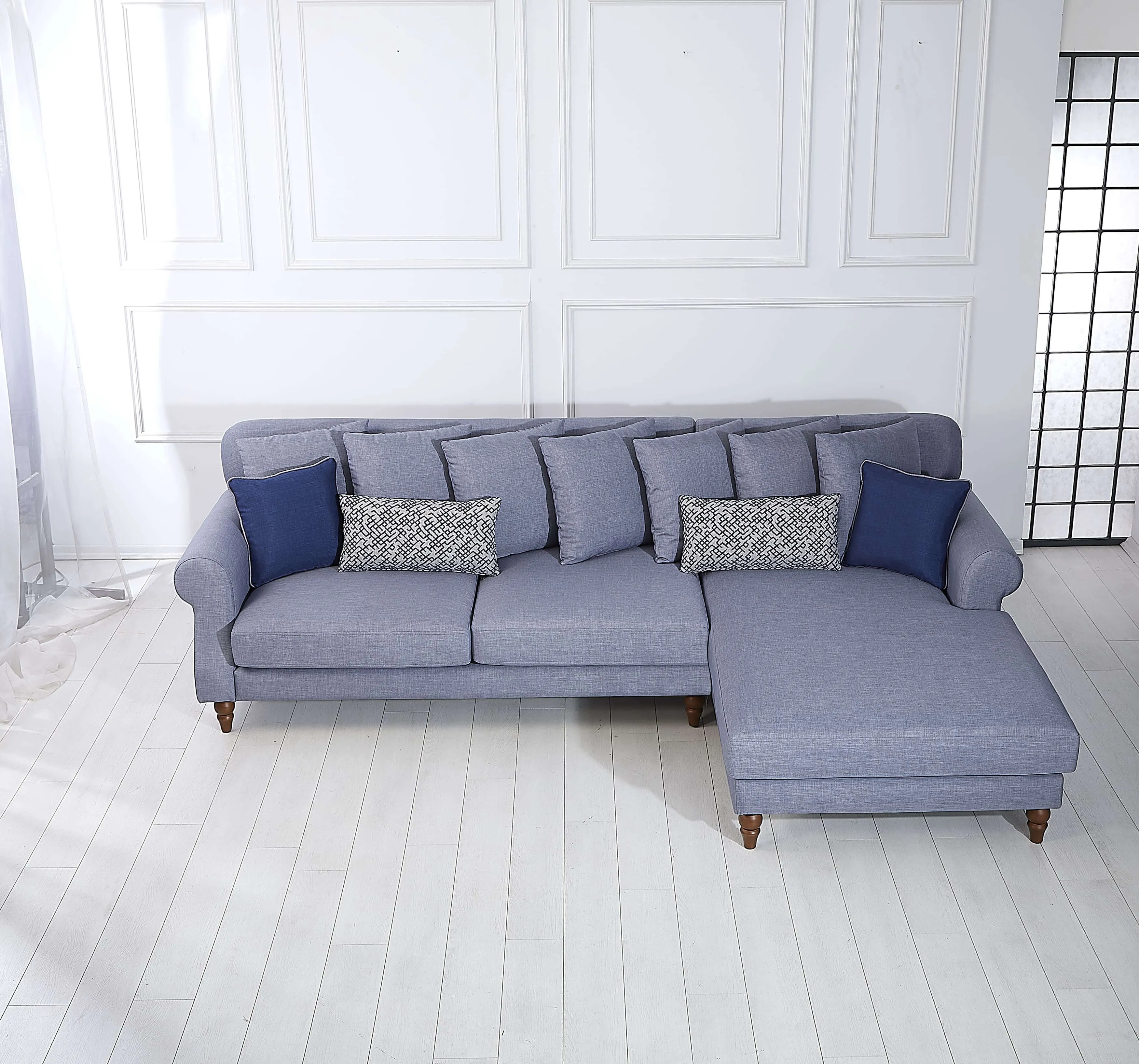 Rubeza Paula 2 Seater/Chaise - Steel Blue