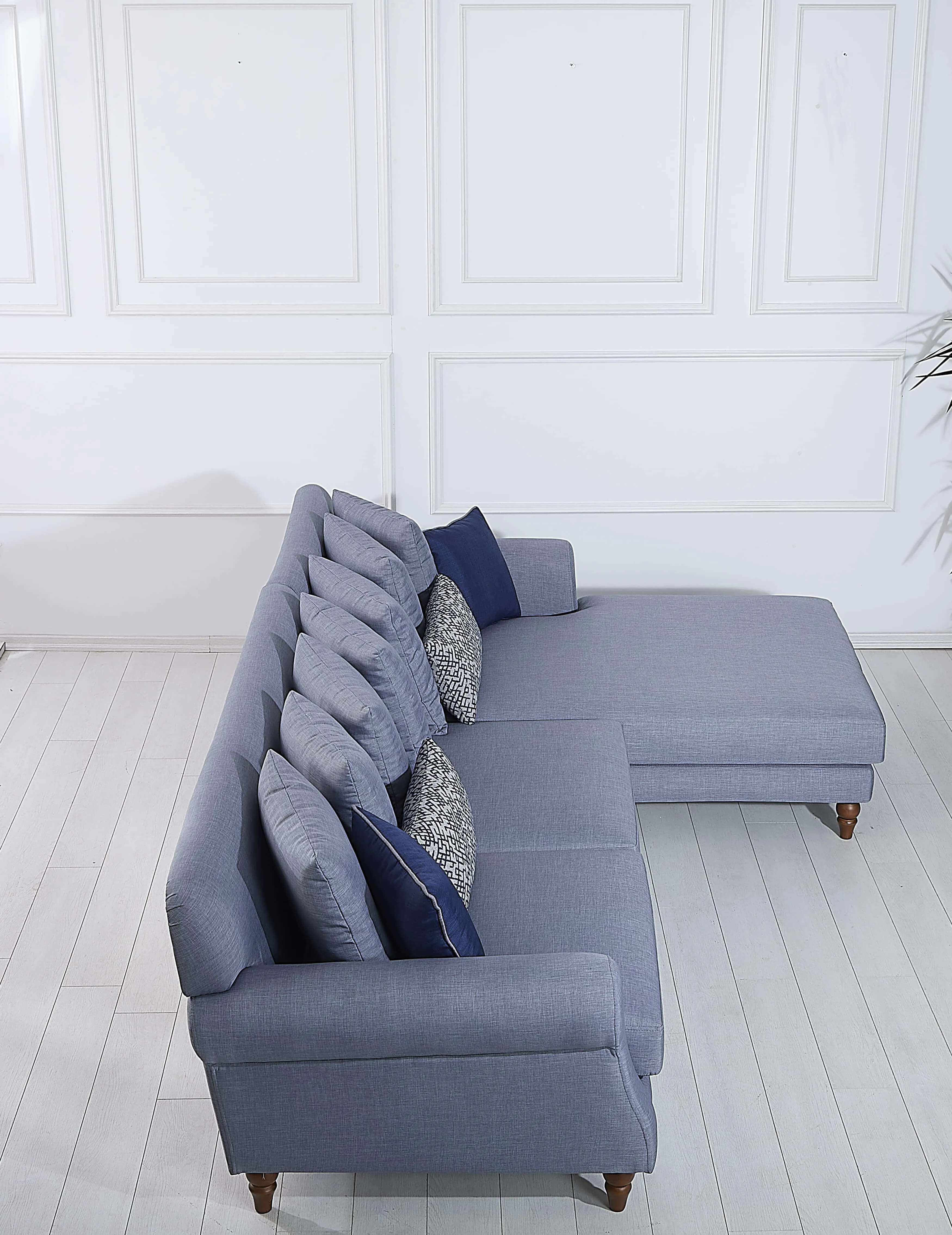 Rubeza Paula 2 Seater/Chaise - Steel Blue