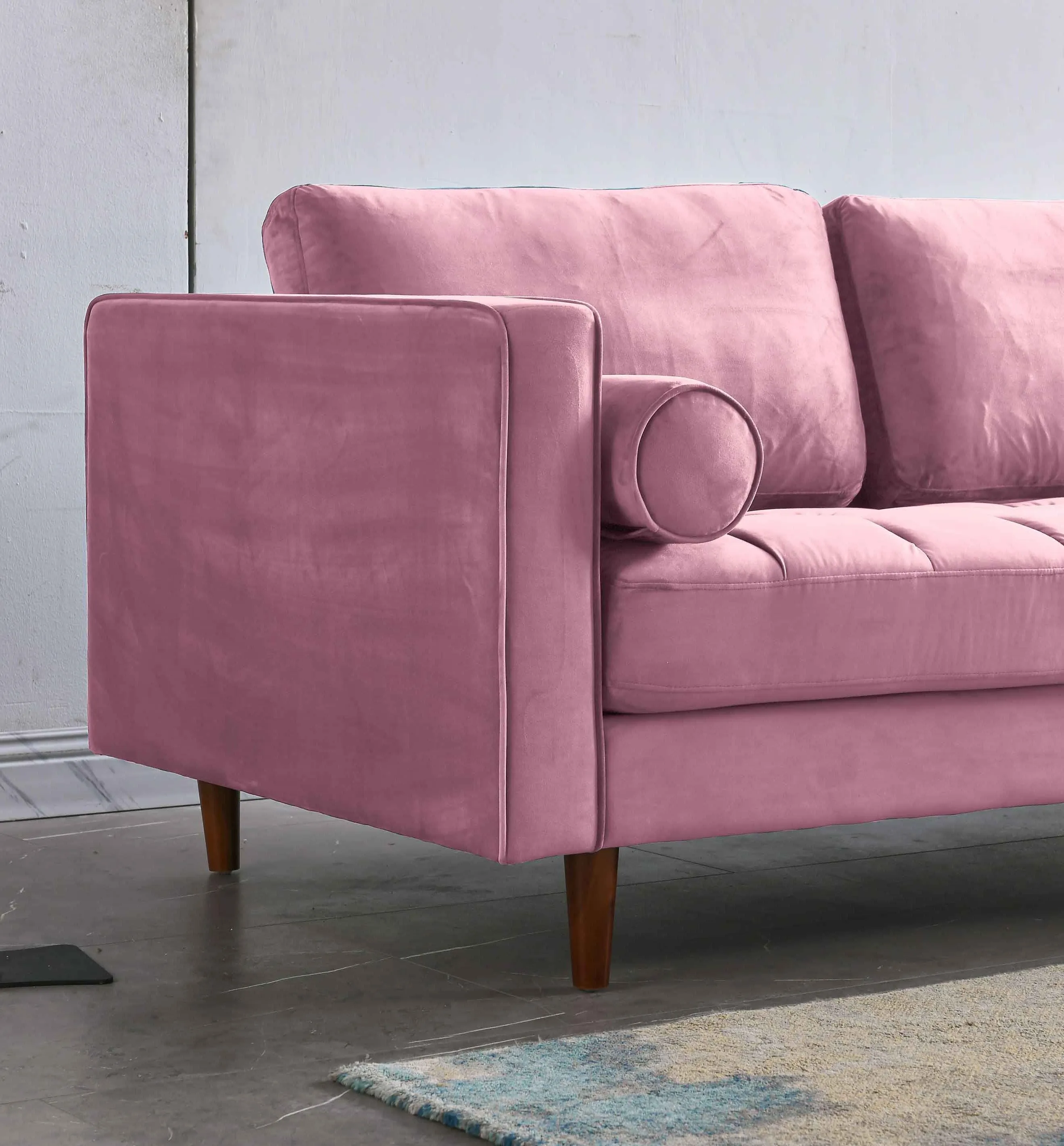 Rubeza Scott 4 Seater Right Hand Facing Chaise End Corner Sofa  - Taffy Pink