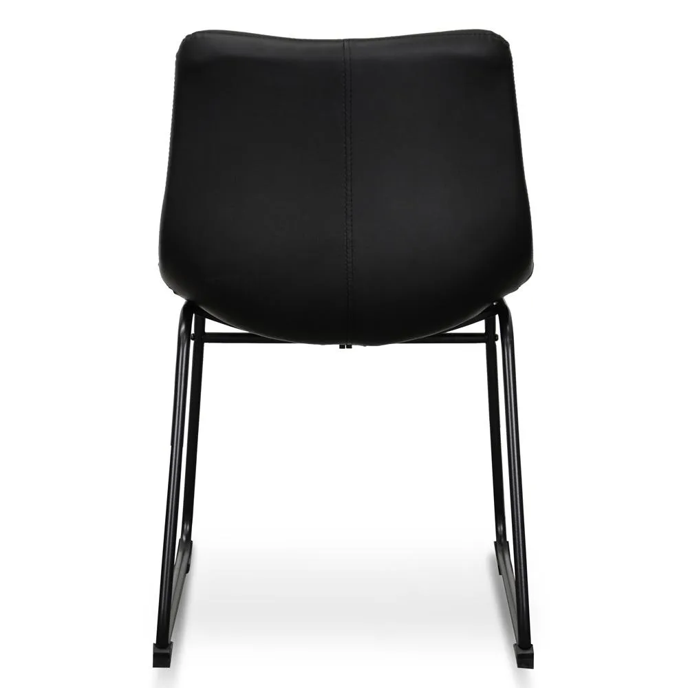 Set of 2 - Darcy Dining Chair - Black PU