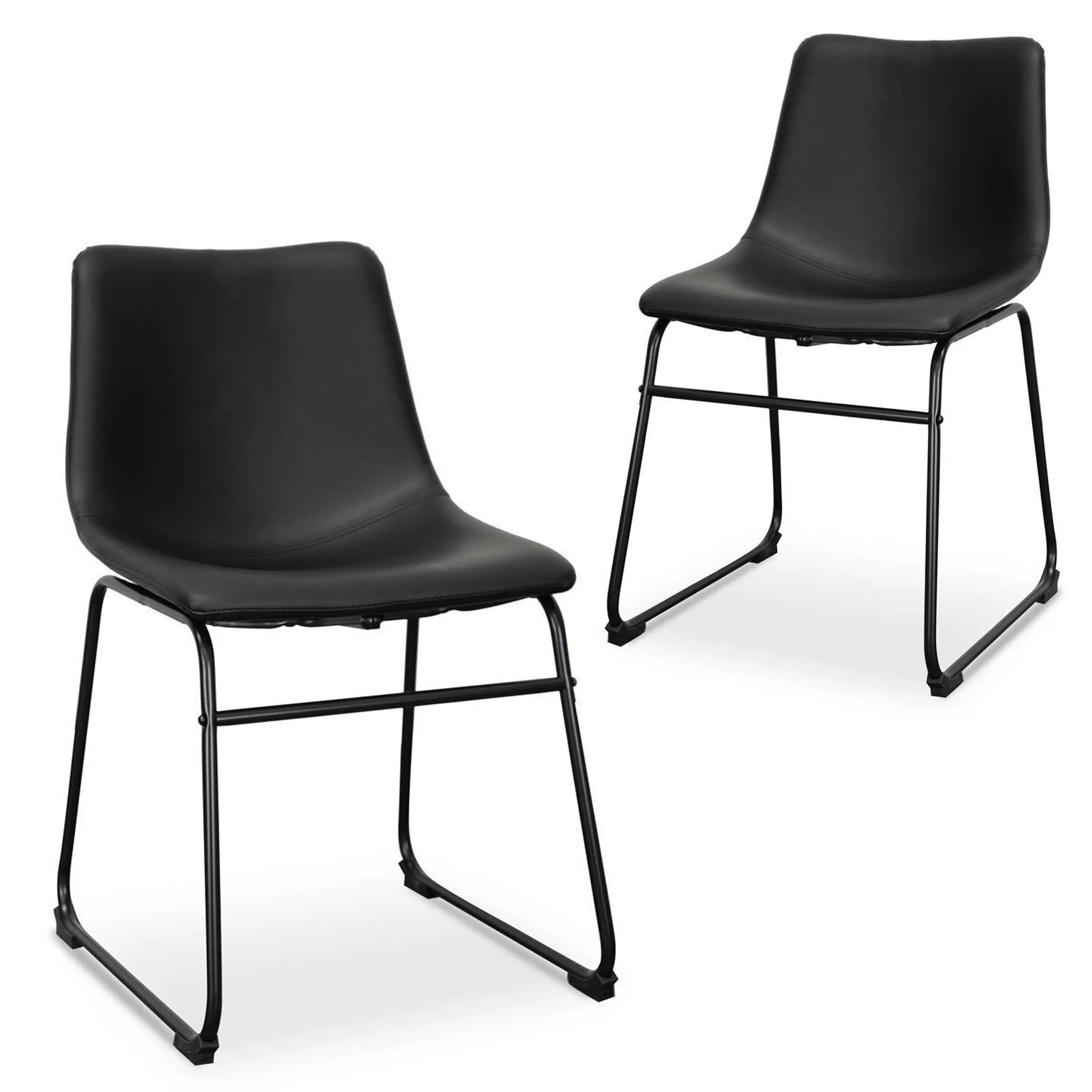 Set of 2 - Darcy Dining Chair - Black PU