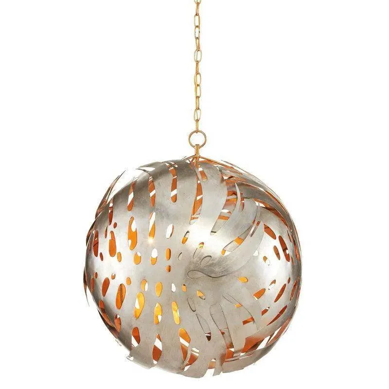 Silver Leaf Gold Leaf Elder Orb Chandelier