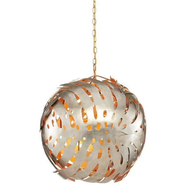 Silver Leaf Gold Leaf Elder Orb Chandelier