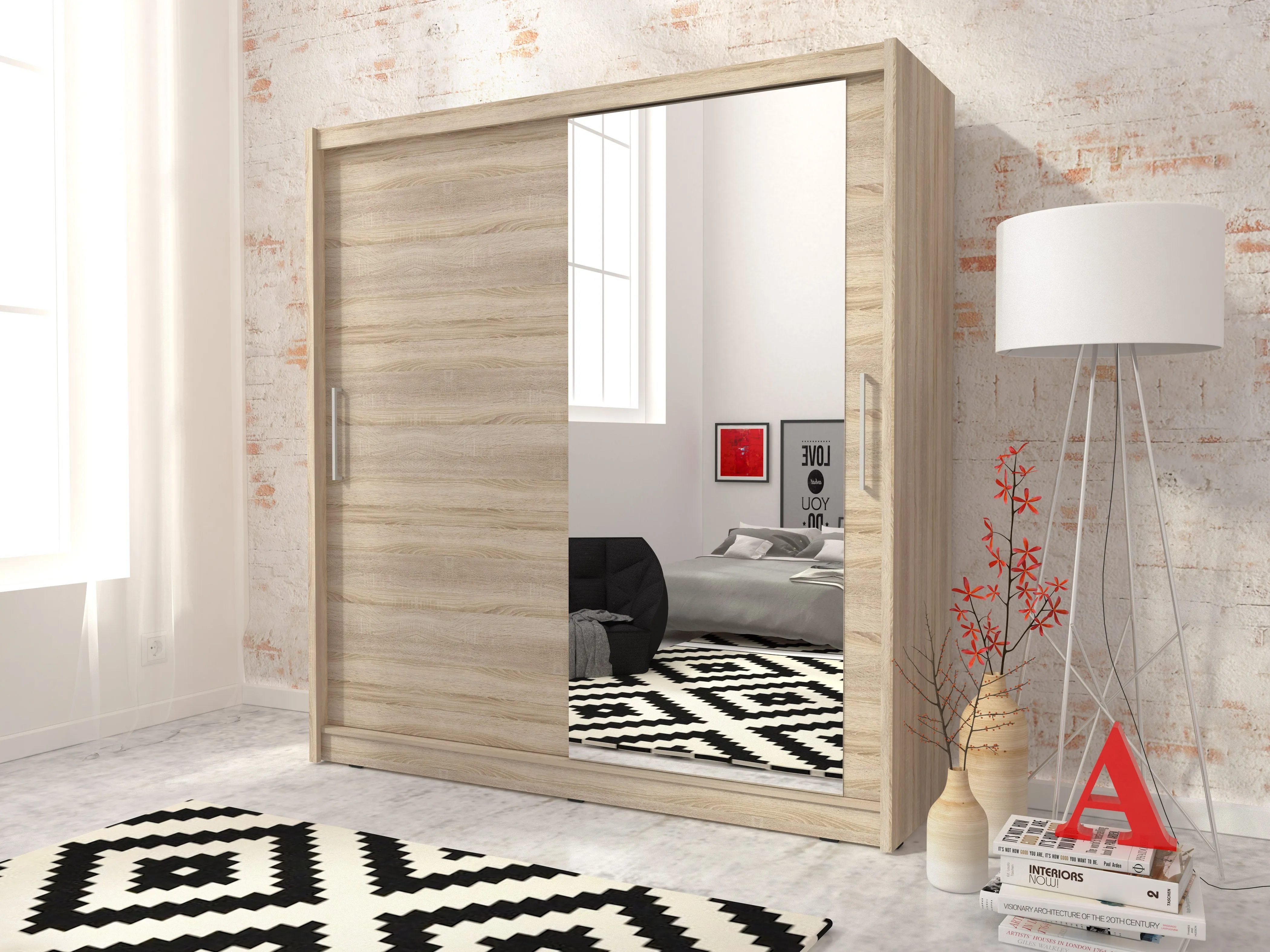 SLIDING DOOR WARDROBE MAJA I 180CM SONOMA