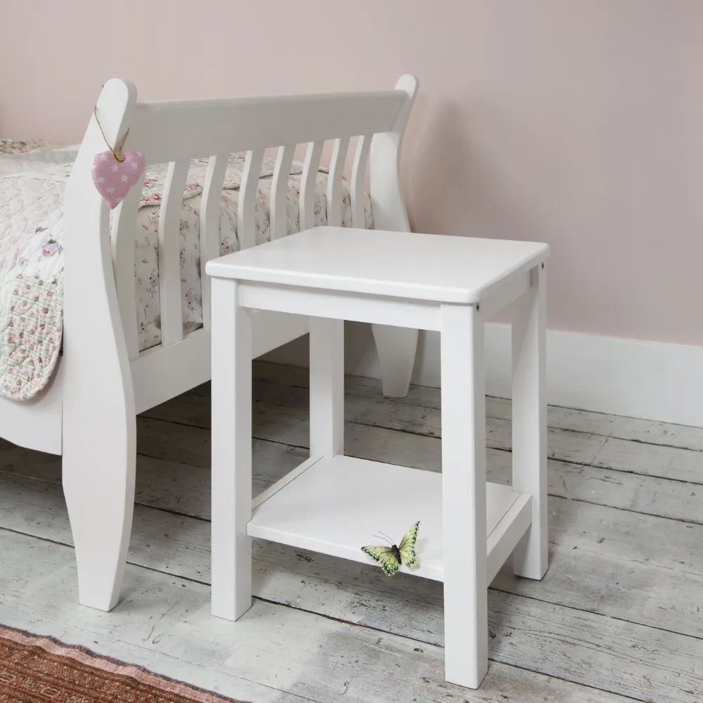 Sussex Bedside Cabinet Side Table in Classic White