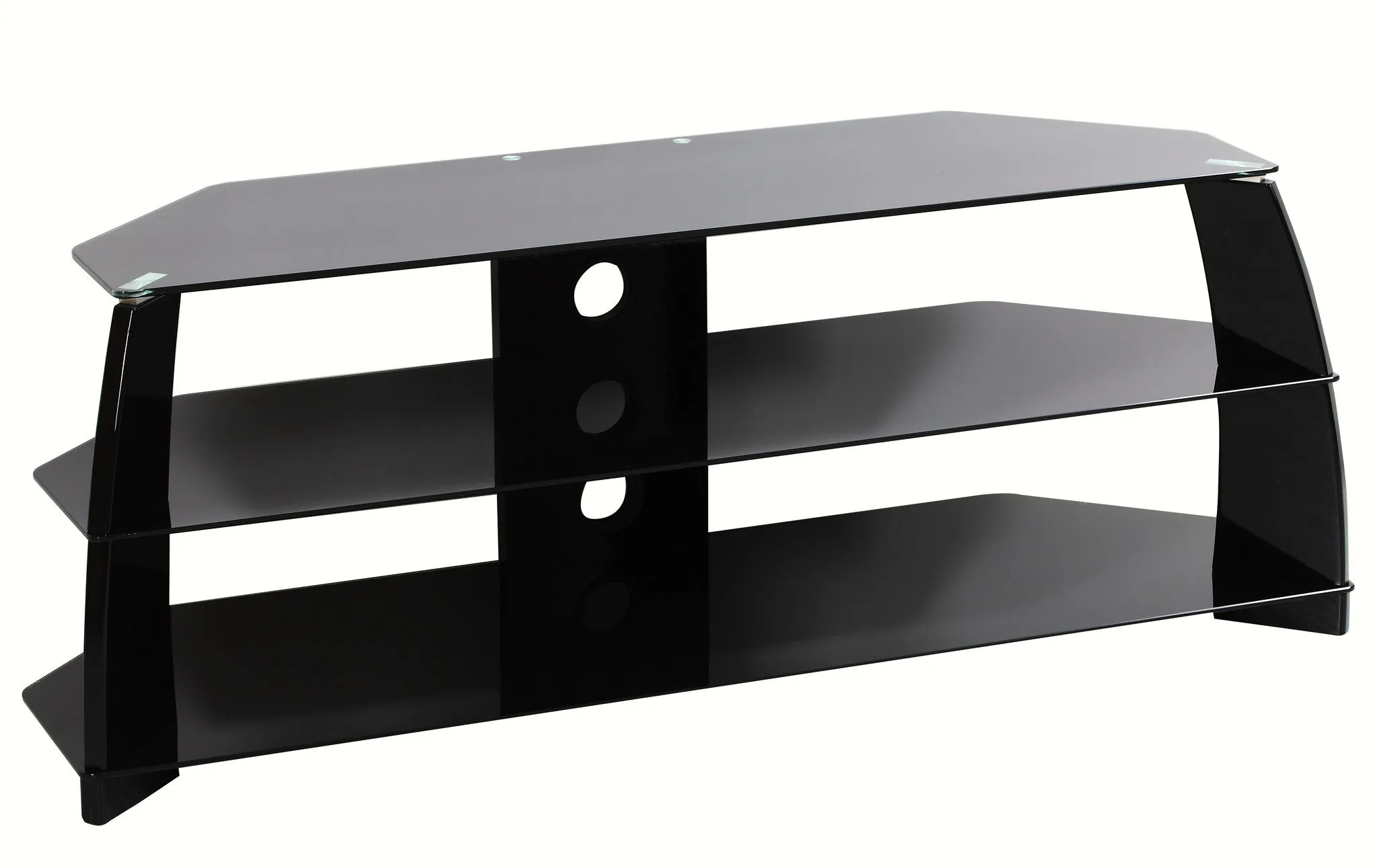 Techni Mobili Black Tempered Glass 65" TV Stand