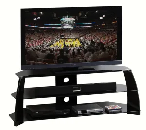 Techni Mobili Black Tempered Glass 65" TV Stand