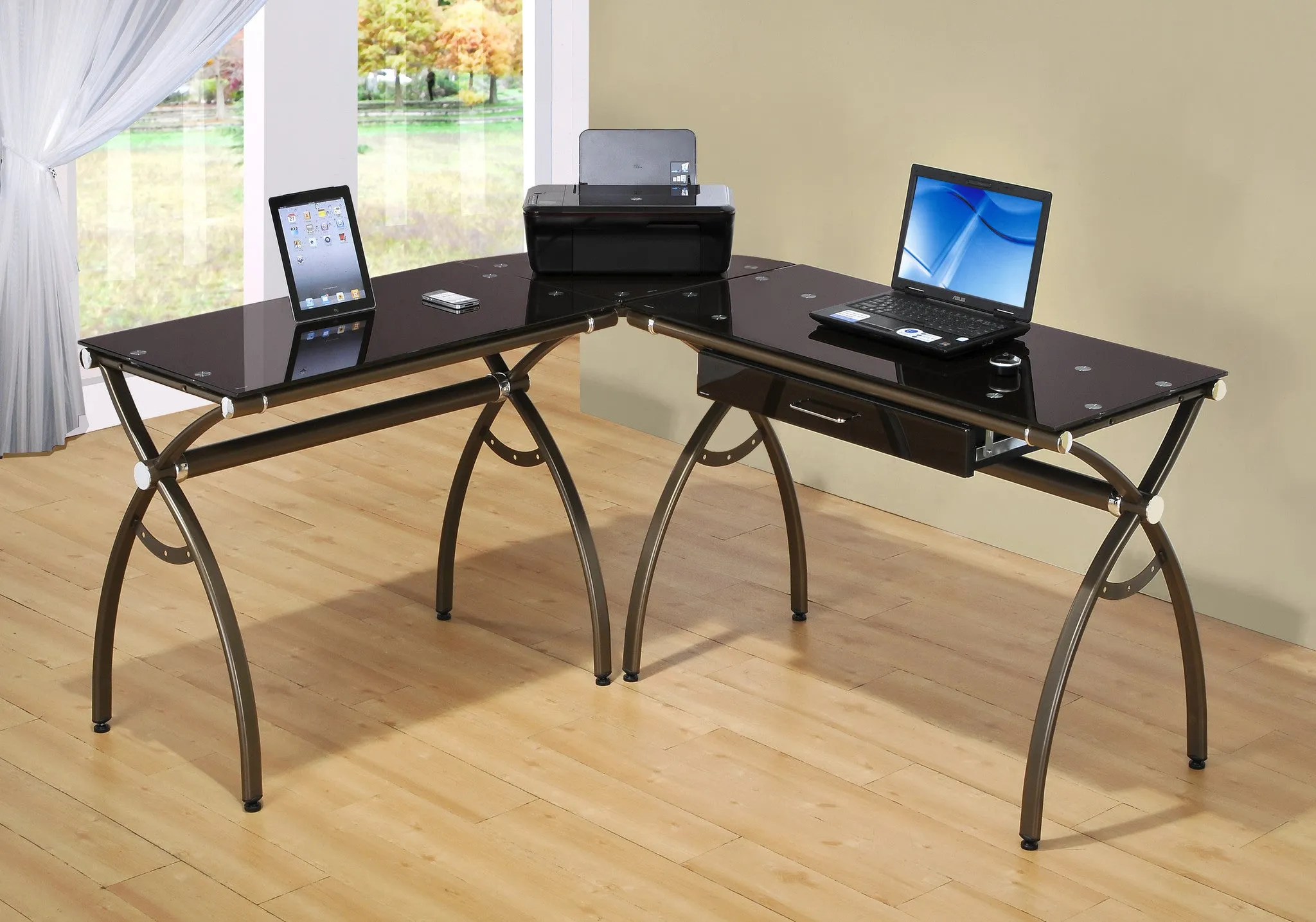 Techni Mobili Modern L-Shaped Computer Desk