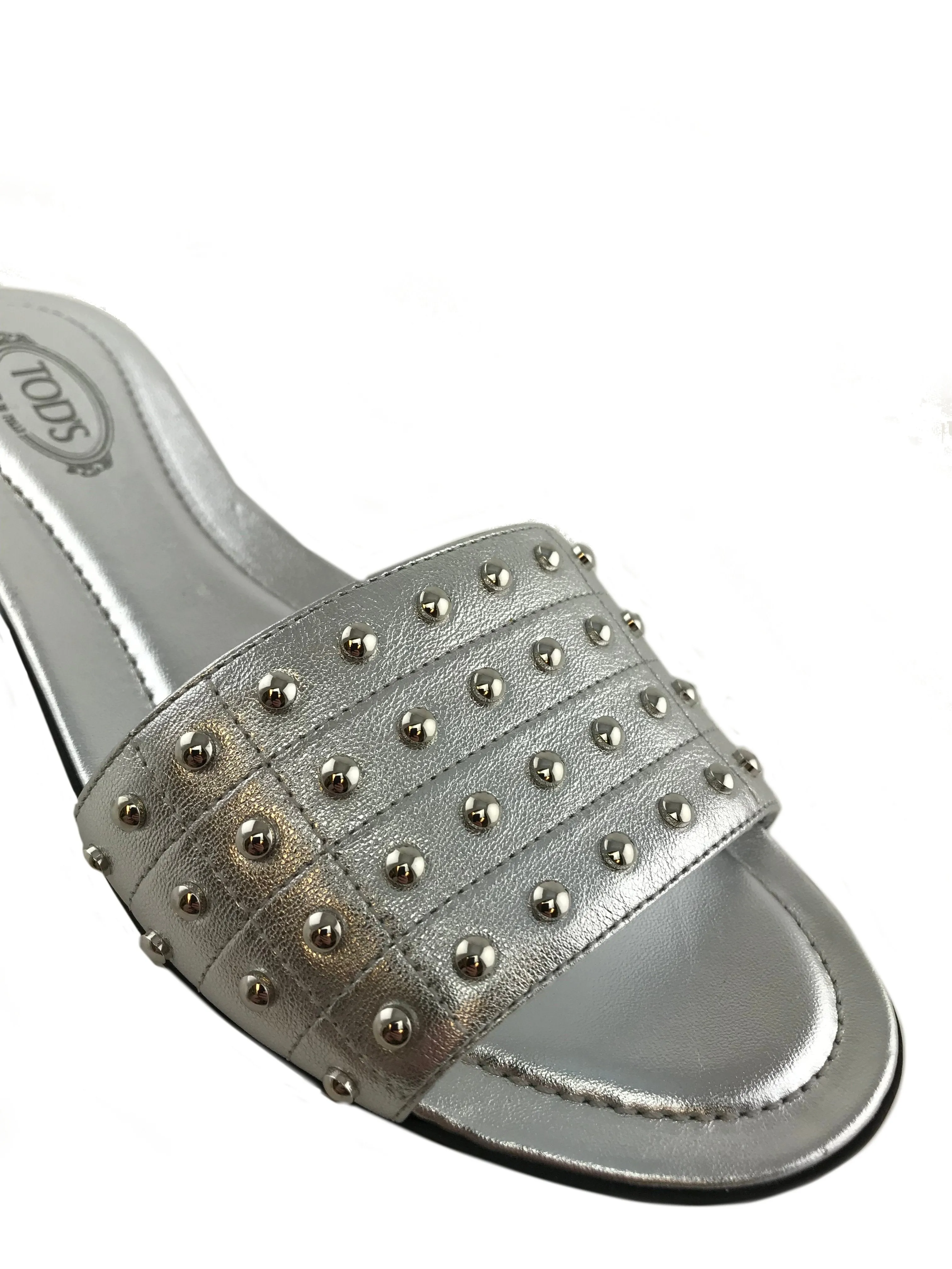 Tod's Studded Leather Slide Sandal Size 7