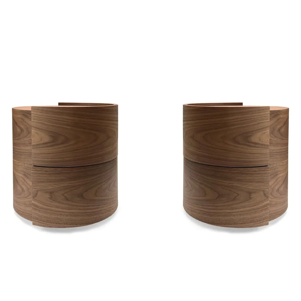 Tommy Franks Dexter Bedside Tables – Walnut – Set of 2