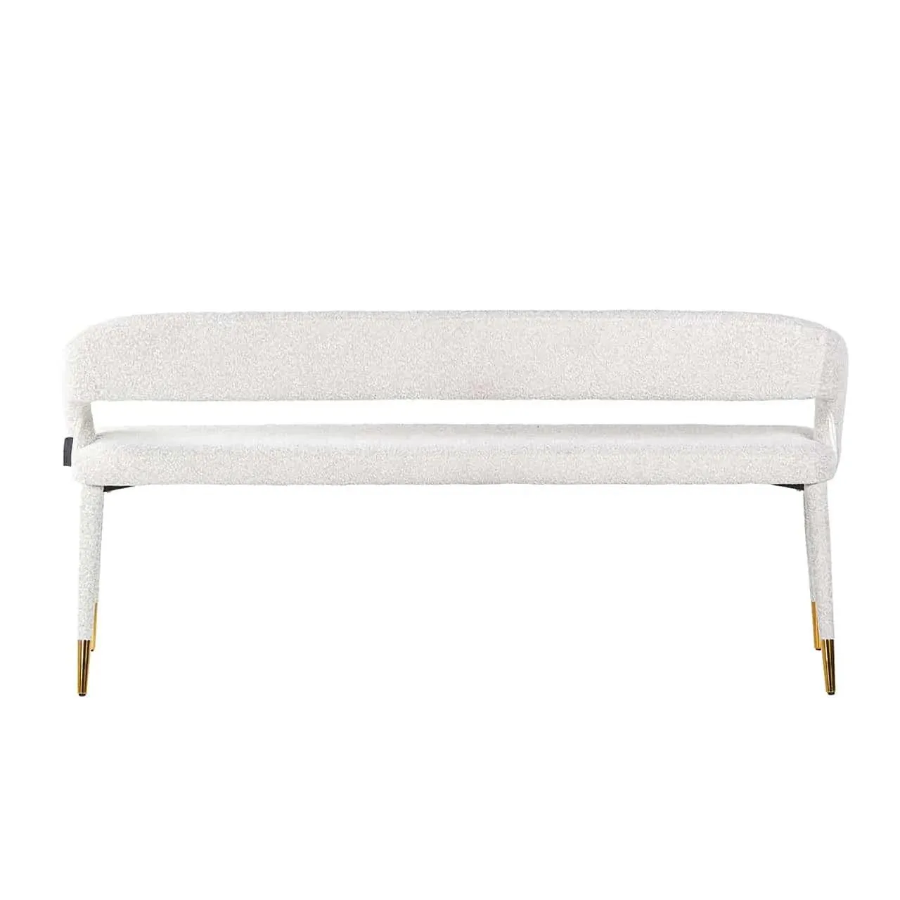 TURIN bouclé bench white