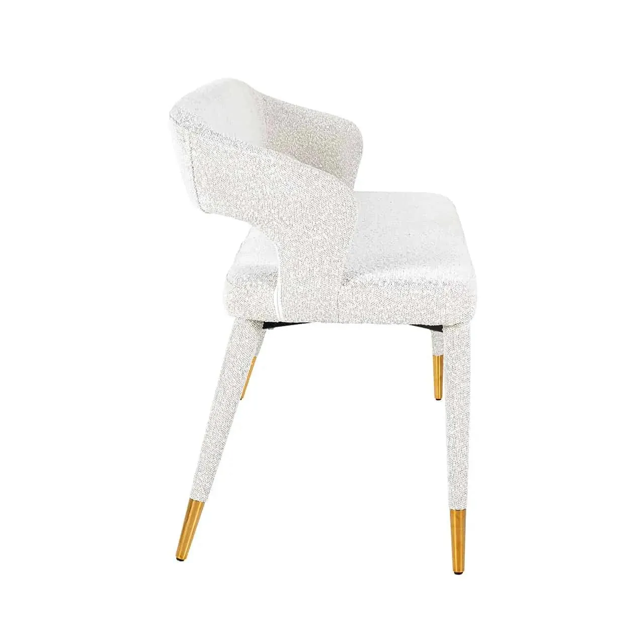 TURIN bouclé bench white