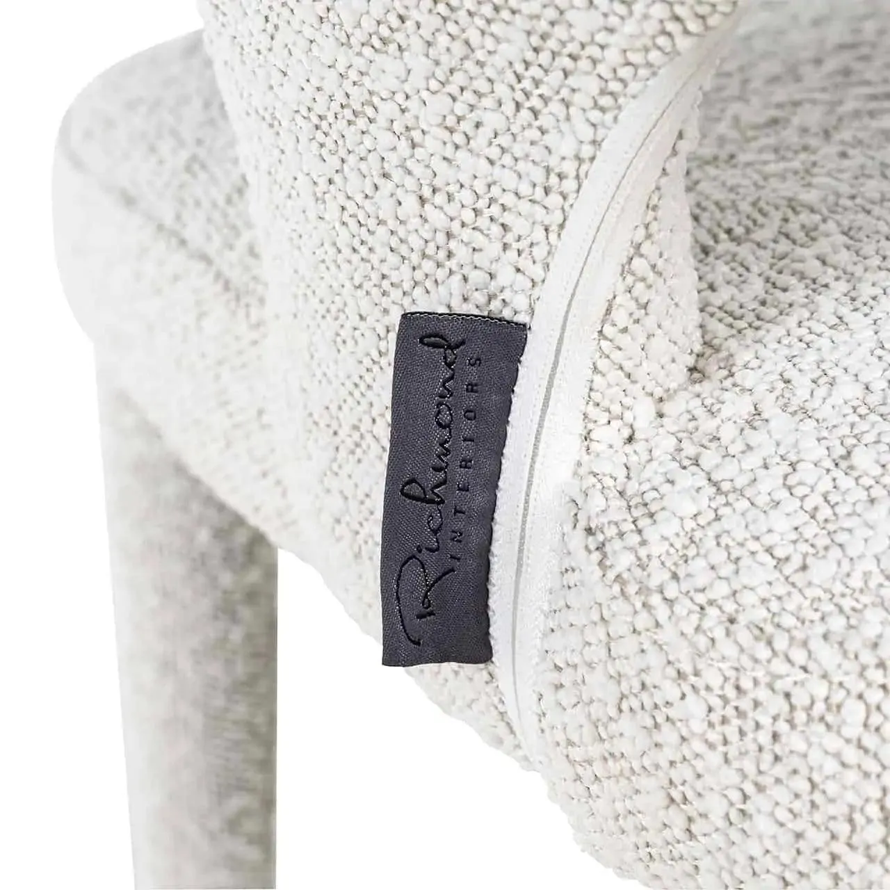 TURIN bouclé bench white