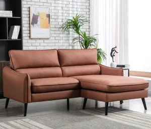 Tyrrel Brown Linen Corner Sofa