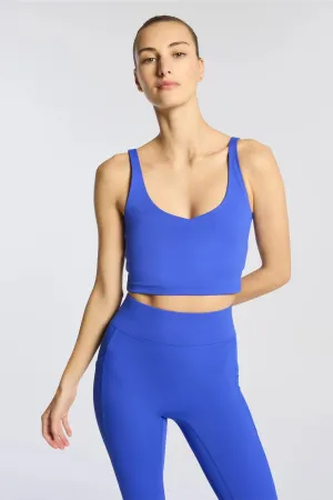 V-Neck Tempo Crop Bra in Cobalt