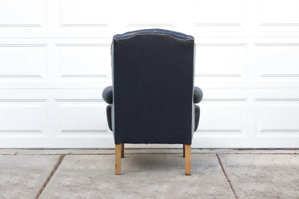 Vintage Navy Tufted Wingback