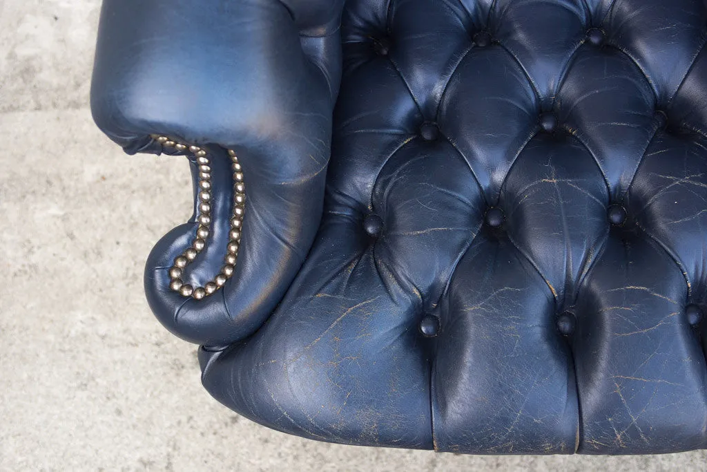 Vintage Navy Tufted Wingback