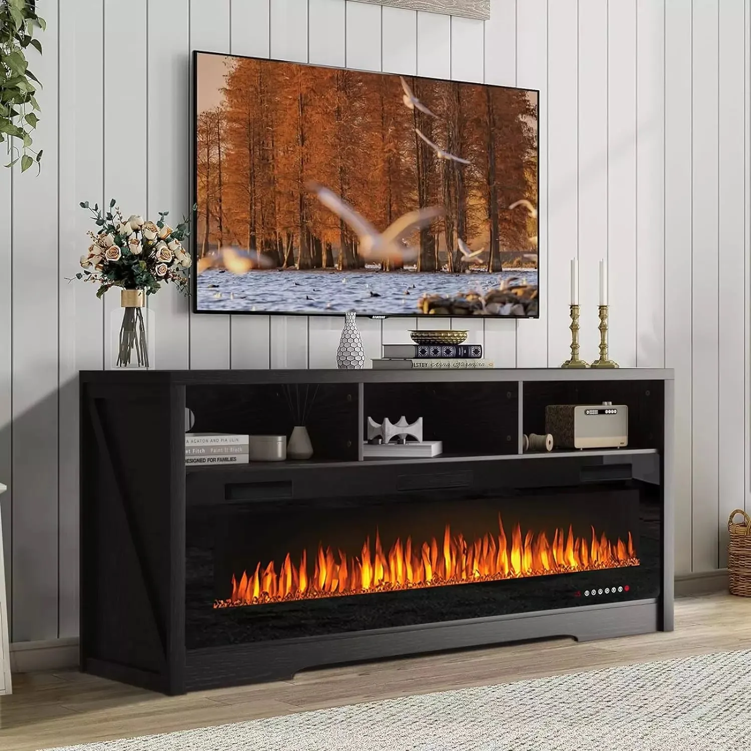 Vitesse 65 inches Fireplace TV Stand for TVs Up to 75" TV with 60" Electric Fireplace