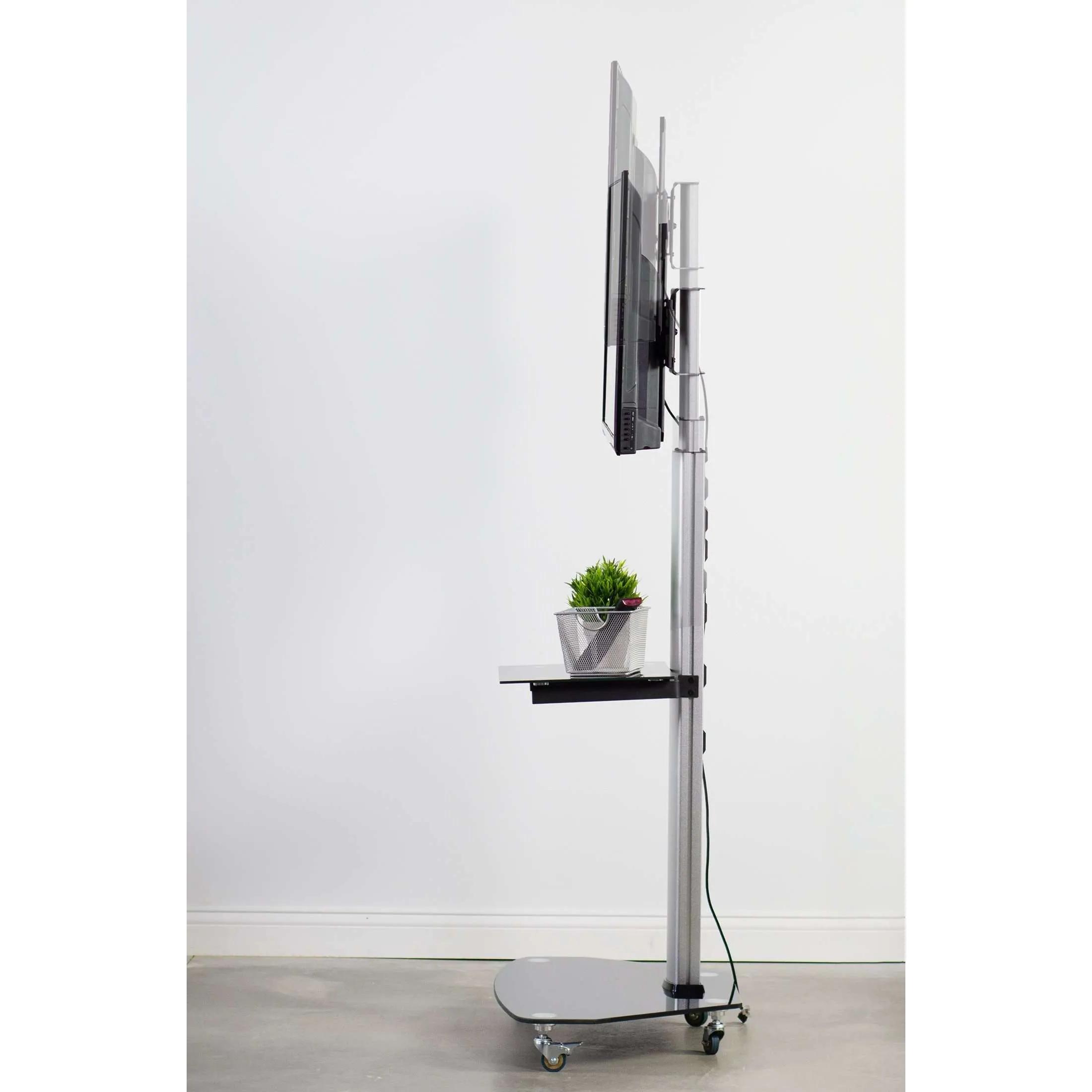 VIVO Silver Mobile Cart for 37" to 70" TVs, STAND-TV02D