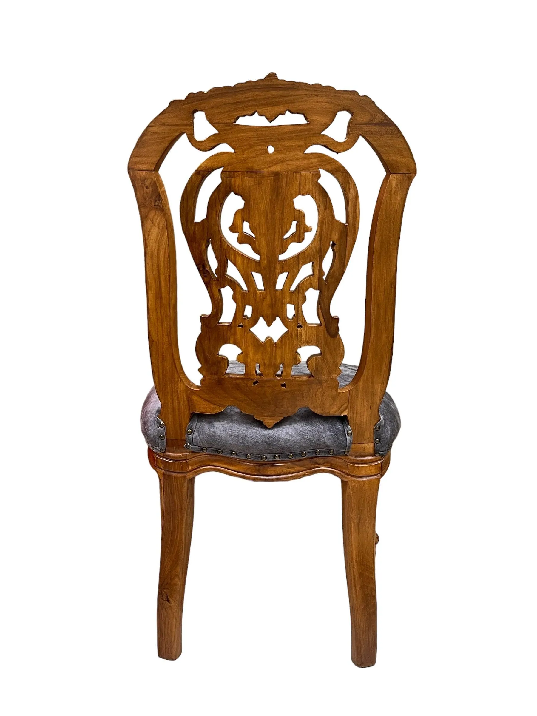 Wooden Twist Bartelso DesignerBack Hand Carved Teak Wood Dining Chair